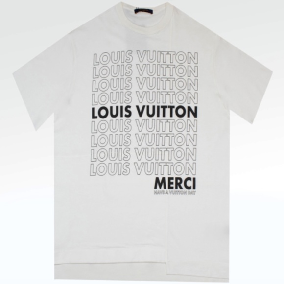 Louis Vuitton Navy Merci Have A Vuitton Day Oversized Shirt